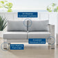 Modway Shore Sunbrella® Fabric Aluminum Outdoor Patio Right-Arm Loveseat FredCo