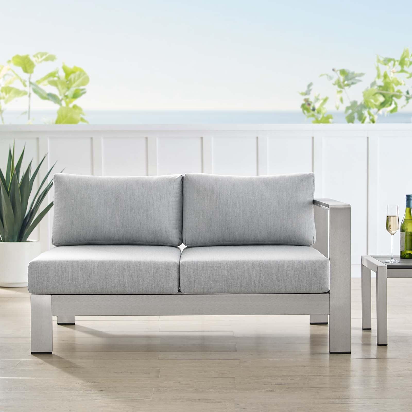 Modway Shore Sunbrella® Fabric Aluminum Outdoor Patio Right-Arm Loveseat FredCo