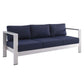 Modway Shore Sunbrella® Fabric Aluminum Outdoor Patio Sofa FredCo