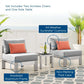 Modway Shore Sunbrella® Fabric Outdoor Patio Aluminum 3 Piece Set, EEI-4312 FredCo