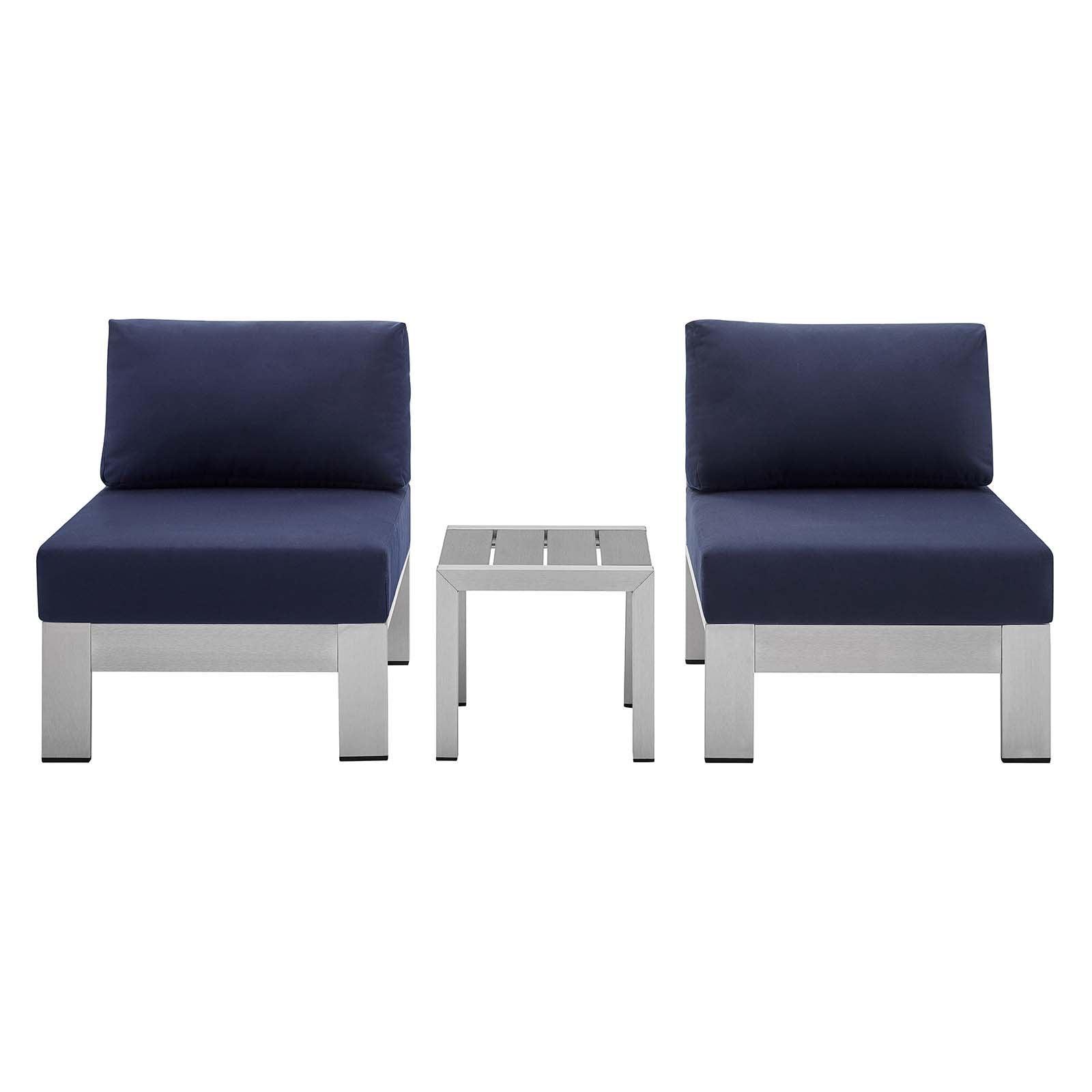 Modway Shore Sunbrella® Fabric Outdoor Patio Aluminum 3 Piece Set, EEI-4312 FredCo