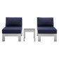 Modway Shore Sunbrella® Fabric Outdoor Patio Aluminum 3 Piece Set, EEI-4312 FredCo