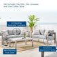 Modway Shore Sunbrella® Fabric Outdoor Patio Aluminum 3 Piece Set, EEI-4313 FredCo