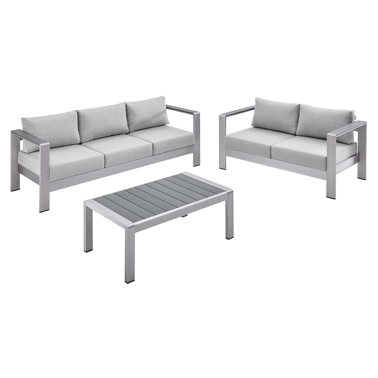 Modway Shore Sunbrella® Fabric Outdoor Patio Aluminum 3 Piece Set, EEI-4313 FredCo