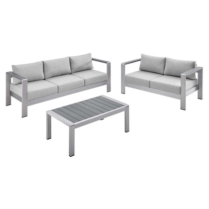Modway Shore Sunbrella® Fabric Outdoor Patio Aluminum 3 Piece Set, EEI-4313 FredCo