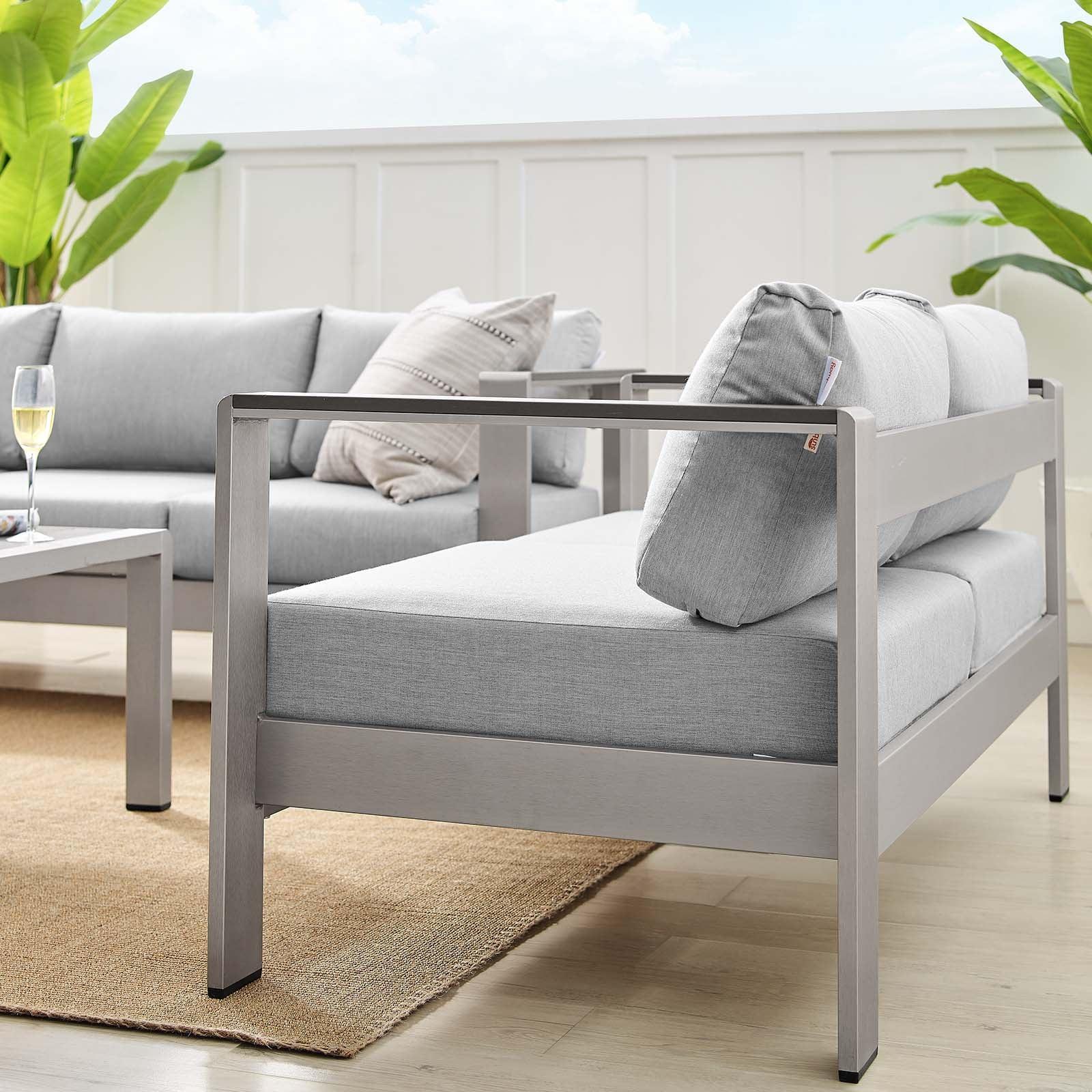Modway Shore Sunbrella® Fabric Outdoor Patio Aluminum 3 Piece Set, EEI-4313 FredCo