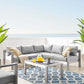 Modway Shore Sunbrella® Fabric Outdoor Patio Aluminum 4 Piece Sectional Sofa Set FredCo