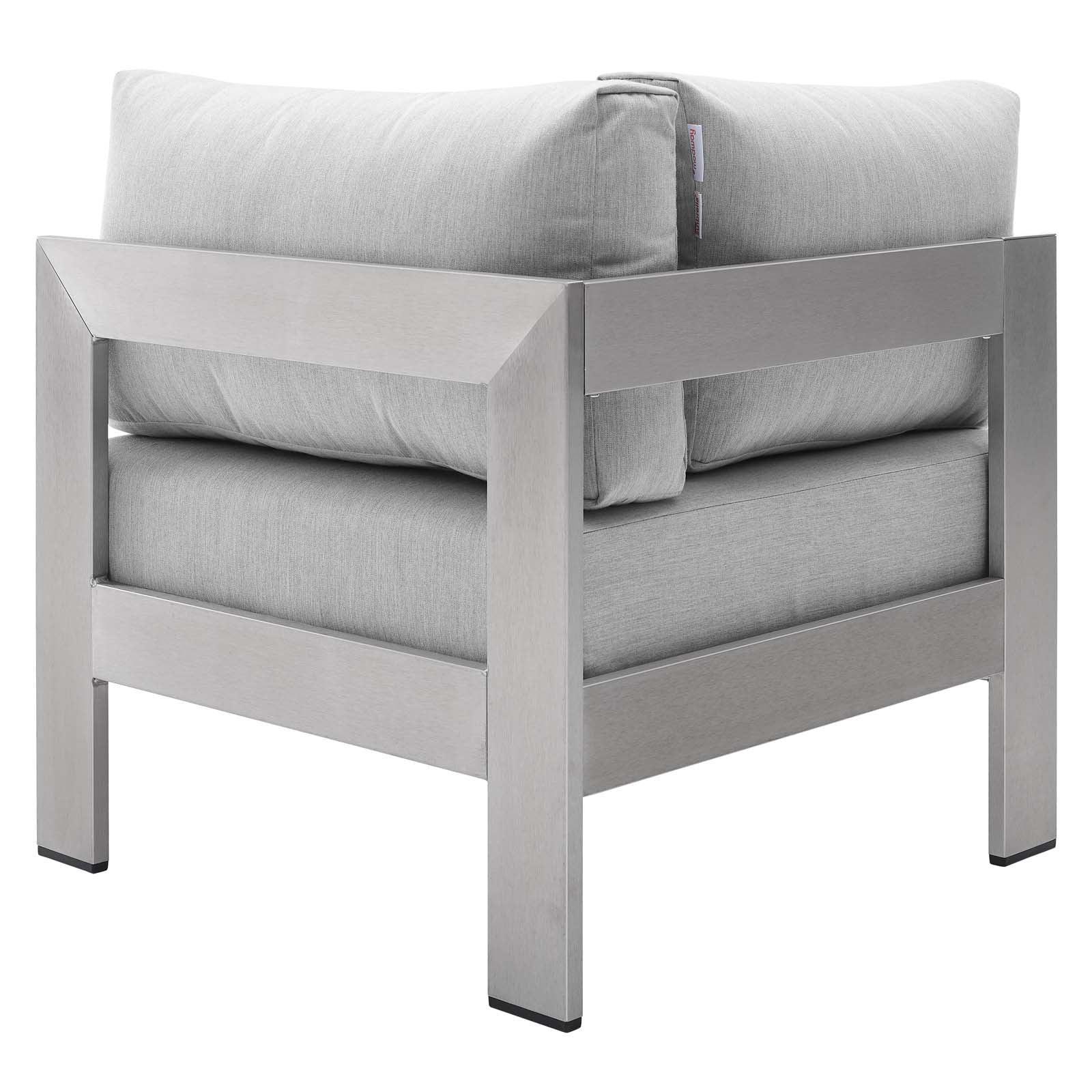 Modway Shore Sunbrella® Fabric Outdoor Patio Aluminum 4 Piece Sectional Sofa Set FredCo