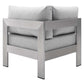 Modway Shore Sunbrella® Fabric Outdoor Patio Aluminum 4 Piece Sectional Sofa Set FredCo