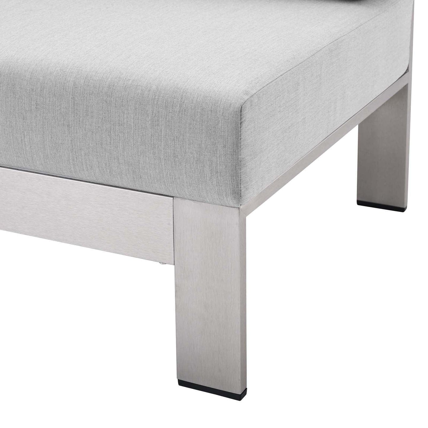 Modway Shore Sunbrella® Fabric Outdoor Patio Aluminum 4 Piece Sectional Sofa Set FredCo