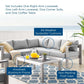 Modway Shore Sunbrella® Fabric Outdoor Patio Aluminum 4 Piece Sectional Sofa Set FredCo