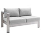Modway Shore Sunbrella® Fabric Outdoor Patio Aluminum 4 Piece Sectional Sofa Set FredCo