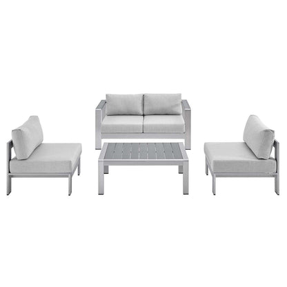 Modway Shore Sunbrella® Fabric Outdoor Patio Aluminum 4 Piece Set, EEI-4315 FredCo