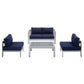 Modway Shore Sunbrella® Fabric Outdoor Patio Aluminum 4 Piece Set, EEI-4315 FredCo