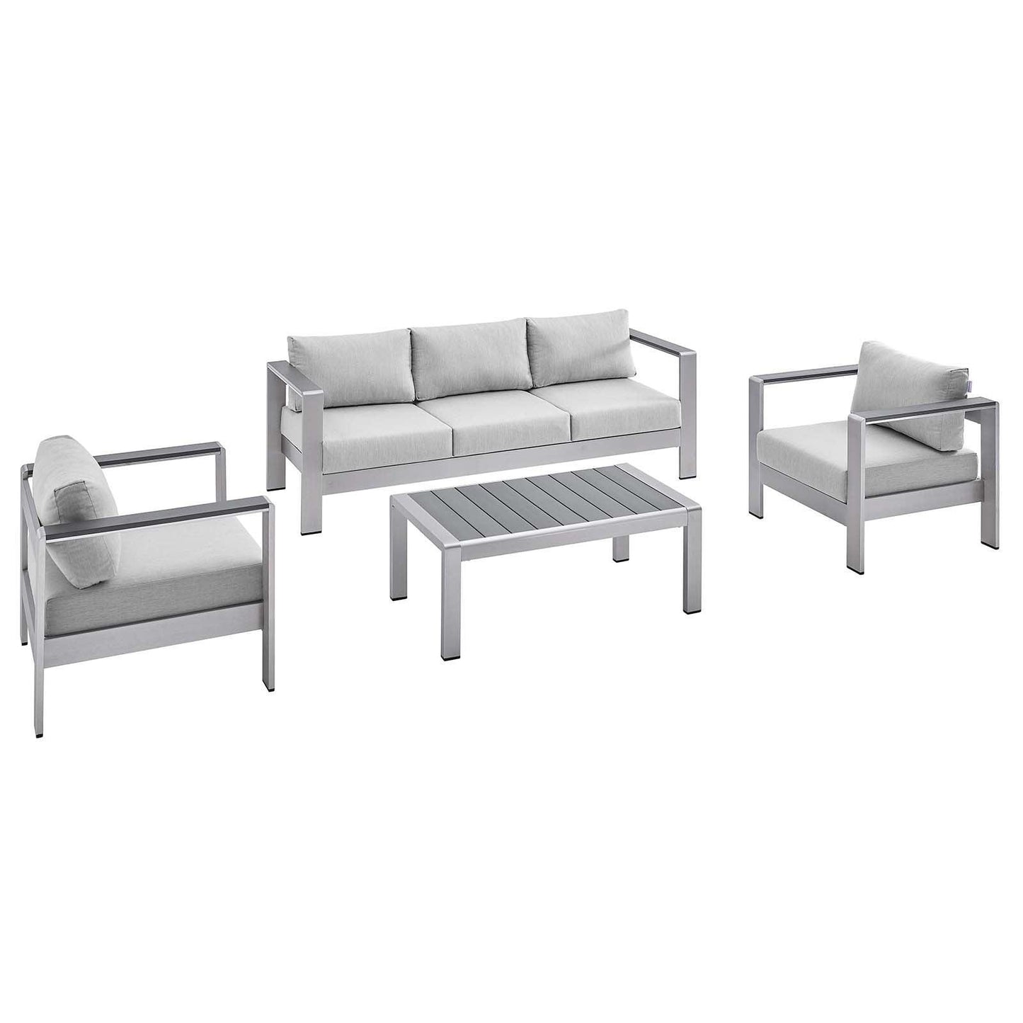 Modway Shore Sunbrella® Fabric Outdoor Patio Aluminum 4 Piece Set, EEI-4316 FredCo