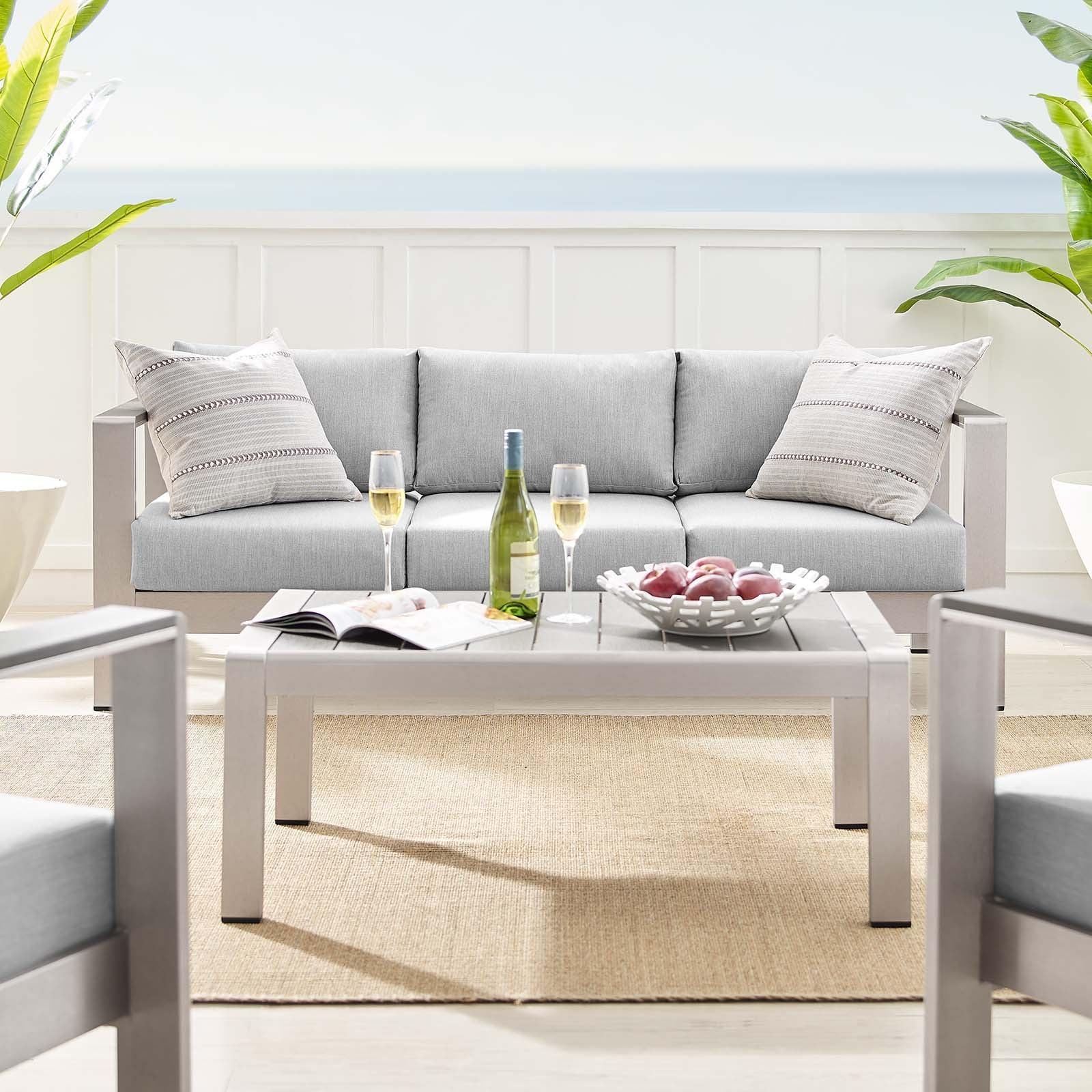 Modway Shore Sunbrella® Fabric Outdoor Patio Aluminum 4 Piece Set, EEI-4316 FredCo