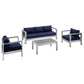 Modway Shore Sunbrella® Fabric Outdoor Patio Aluminum 4 Piece Set, EEI-4316 FredCo