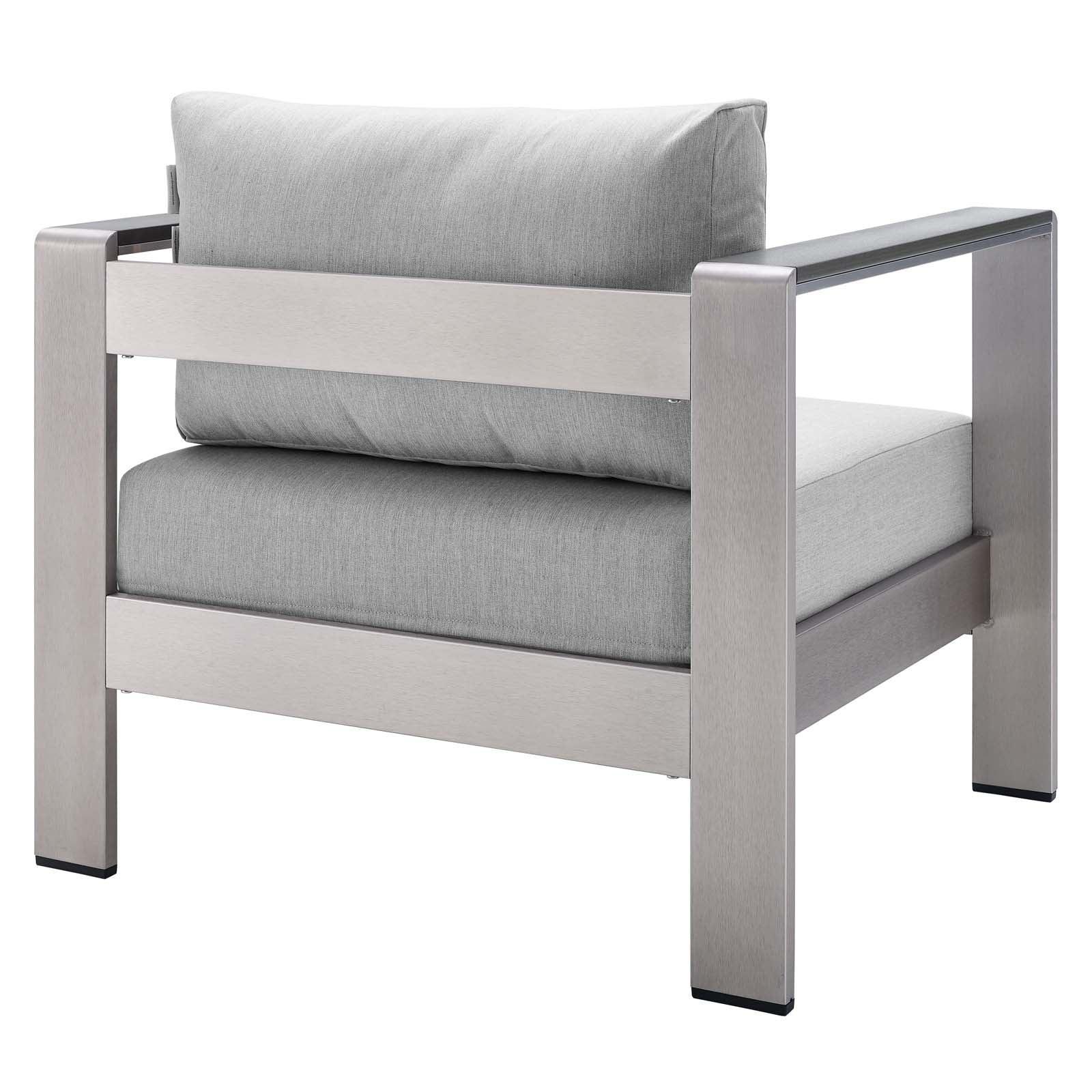 Modway Shore Sunbrella® Fabric Outdoor Patio Aluminum 5 Piece Sectional Sofa Set, EEI-4317 FredCo