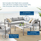 Modway Shore Sunbrella® Fabric Outdoor Patio Aluminum 5 Piece Sectional Sofa Set, EEI-4317 FredCo