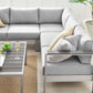 Modway Shore Sunbrella® Fabric Outdoor Patio Aluminum 5 Piece Sectional Sofa Set, EEI-4317 FredCo