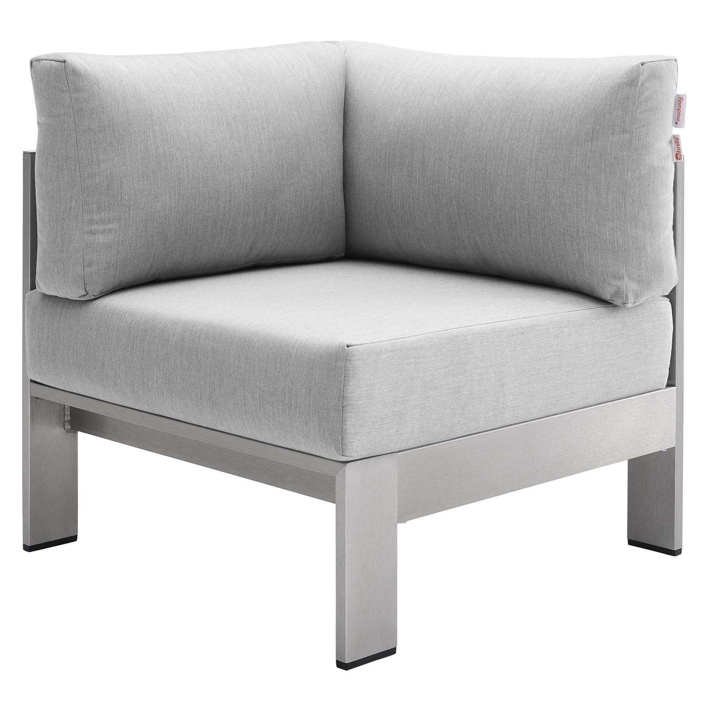 Modway Shore Sunbrella® Fabric Outdoor Patio Aluminum 6 Piece Sectional Sofa Set FredCo
