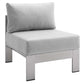 Modway Shore Sunbrella® Fabric Outdoor Patio Aluminum 6 Piece Sectional Sofa Set FredCo