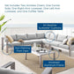 Modway Shore Sunbrella® Fabric Outdoor Patio Aluminum 6 Piece Sectional Sofa Set FredCo