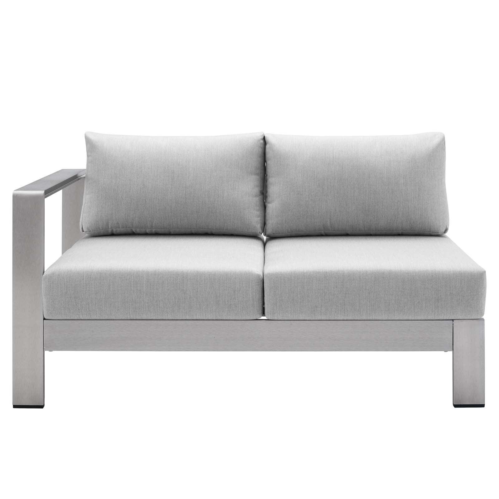 Modway Shore Sunbrella® Fabric Outdoor Patio Aluminum 7 Piece Sectional Sofa Set FredCo