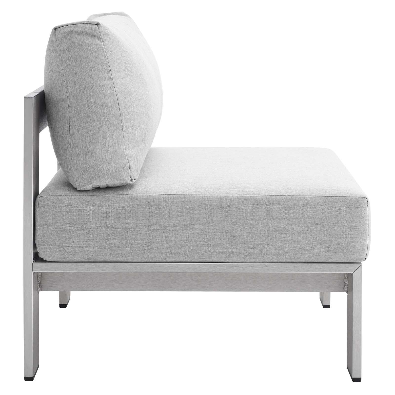 Modway Shore Sunbrella® Fabric Outdoor Patio Aluminum 7 Piece Sectional Sofa Set FredCo