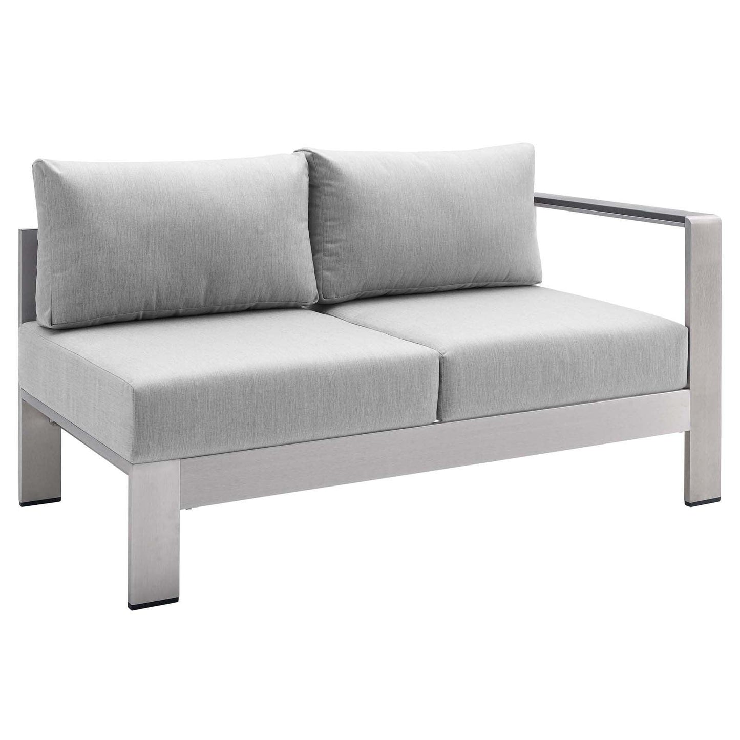 Modway Shore Sunbrella® Fabric Outdoor Patio Aluminum 7 Piece Sectional Sofa Set FredCo