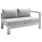 Modway Shore Sunbrella® Fabric Outdoor Patio Aluminum 7 Piece Sectional Sofa Set FredCo