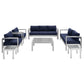 Modway Shore Sunbrella® Fabric Outdoor Patio Aluminum 7 Piece Set FredCo
