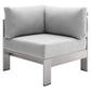 Modway Shore Sunbrella® Fabric Outdoor Patio Aluminum 8 Piece Sectional Sofa Set FredCo
