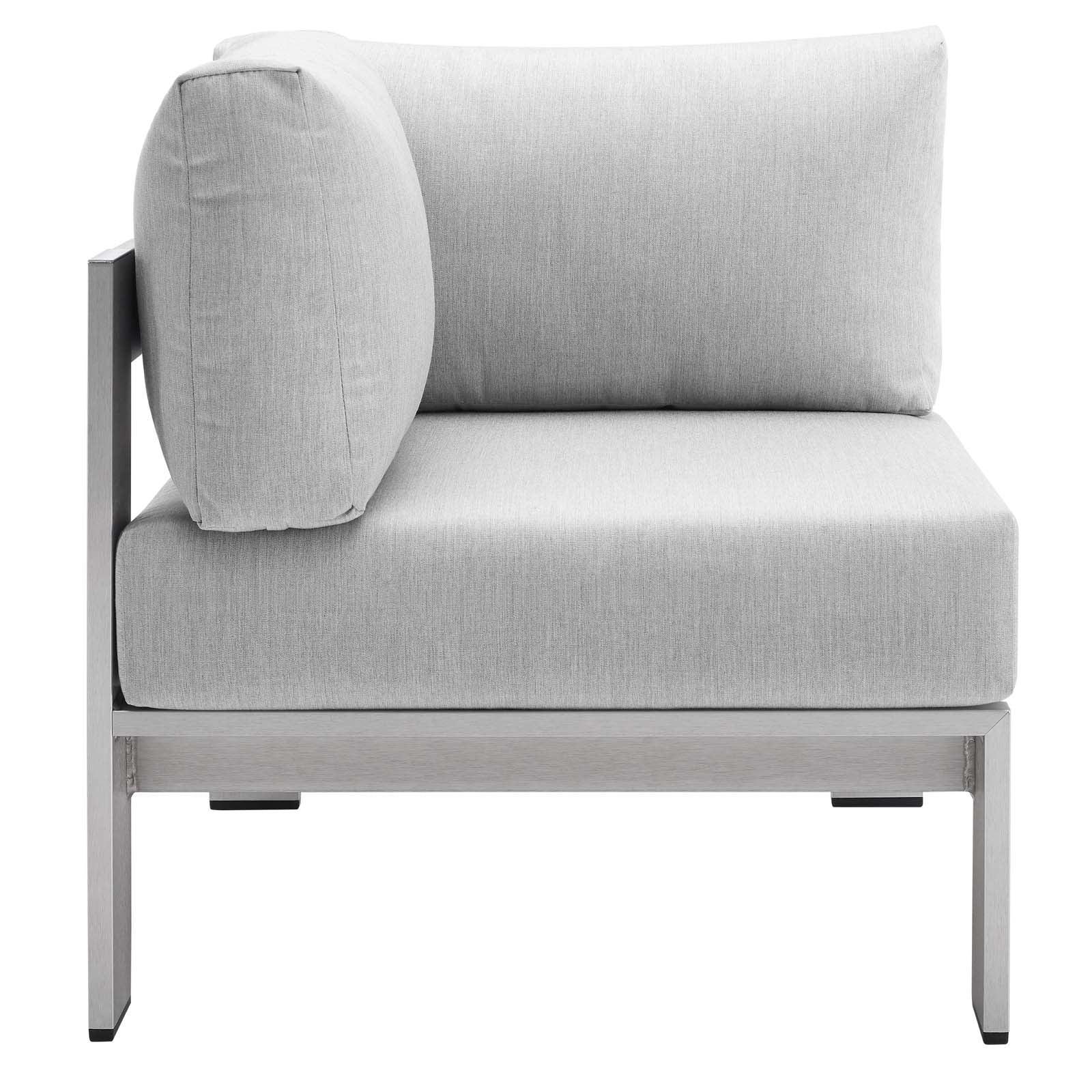 Modway Shore Sunbrella® Fabric Outdoor Patio Aluminum 8 Piece Sectional Sofa Set FredCo
