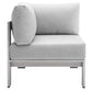Modway Shore Sunbrella® Fabric Outdoor Patio Aluminum 8 Piece Sectional Sofa Set FredCo