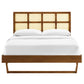 Modway Sidney Cane and Wood Full Platform Bed With Angular Legs FredCo