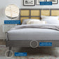 Modway Sidney Cane and Wood Full Platform Bed With Splayed Legs FredCo