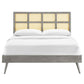 Modway Sidney Cane and Wood Full Platform Bed With Splayed Legs FredCo