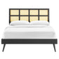 Modway Sidney Cane and Wood King Platform Bed With Splayed Legs FredCo