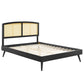 Modway Sierra Cane and Wood Full Platform Bed With Splayed Legs FredCo