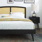 Modway Sierra Cane and Wood Full Platform Bed With Splayed Legs FredCo