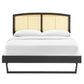 Modway Sierra Cane and Wood King Platform Bed With Angular Legs FredCo