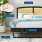 Modway Sierra Cane and Wood Queen Platform Bed With Angular Legs FredCo