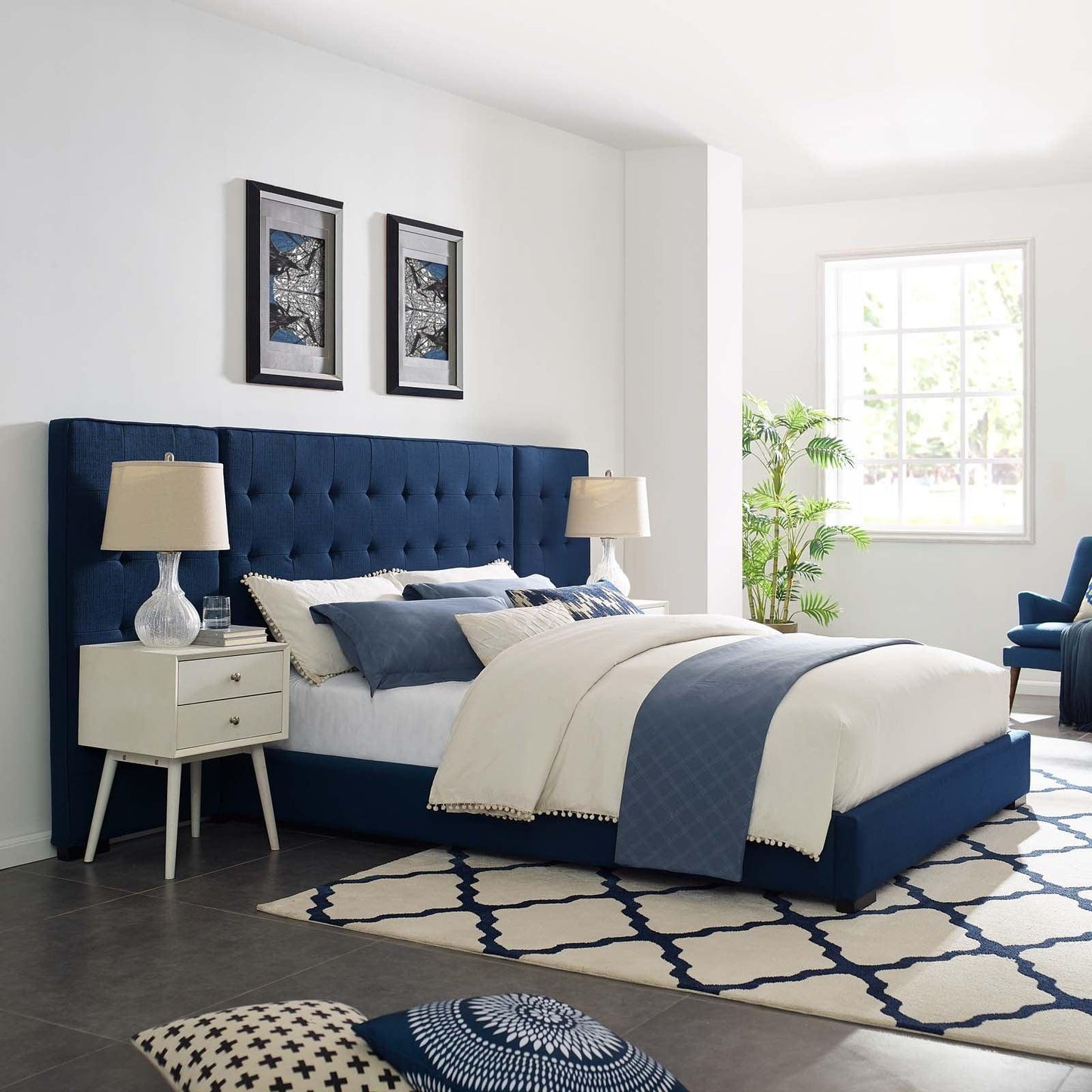 Modway Sierra Queen Upholstered Fabric Platform Bed FredCo