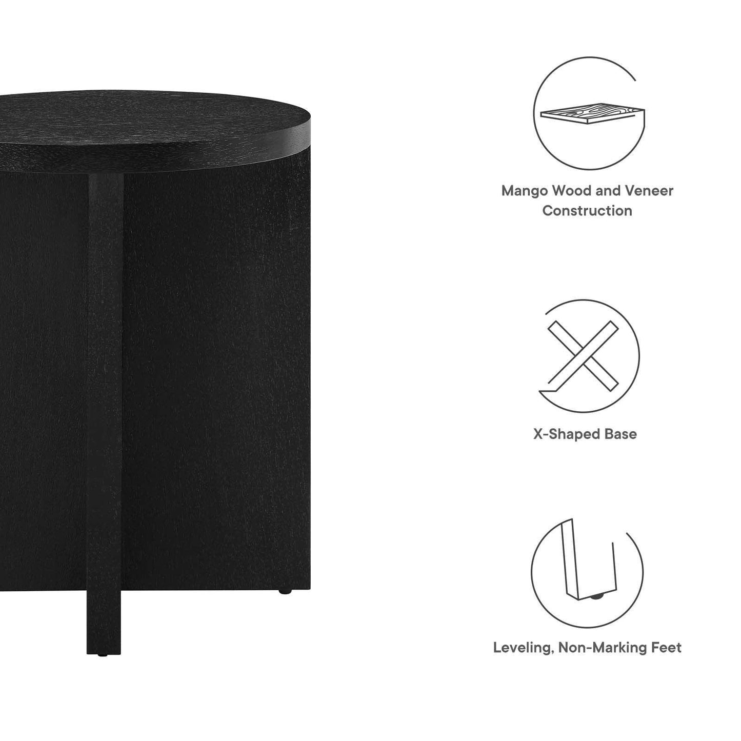Modway Silas Round Wood Side Table FredCo