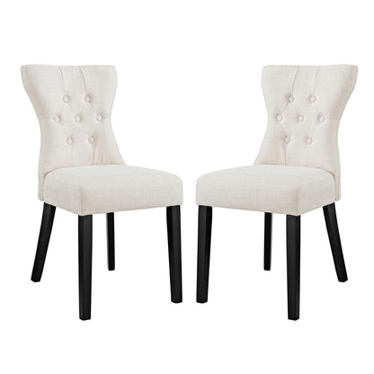 Modway Silhouette Dining Side Chairs Upholstered Fabric Set of 2 FredCo