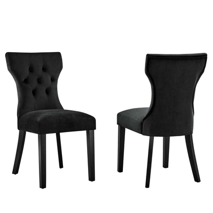 Modway Silhouette Performance Velvet Dining Chairs - Set of 2 FredCo
