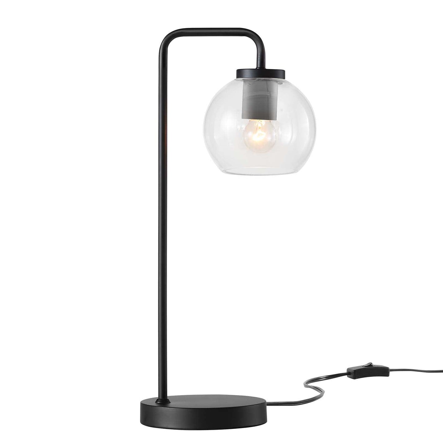 Modway Silo Glass Globe Glass and Metal Table Lamp FredCo