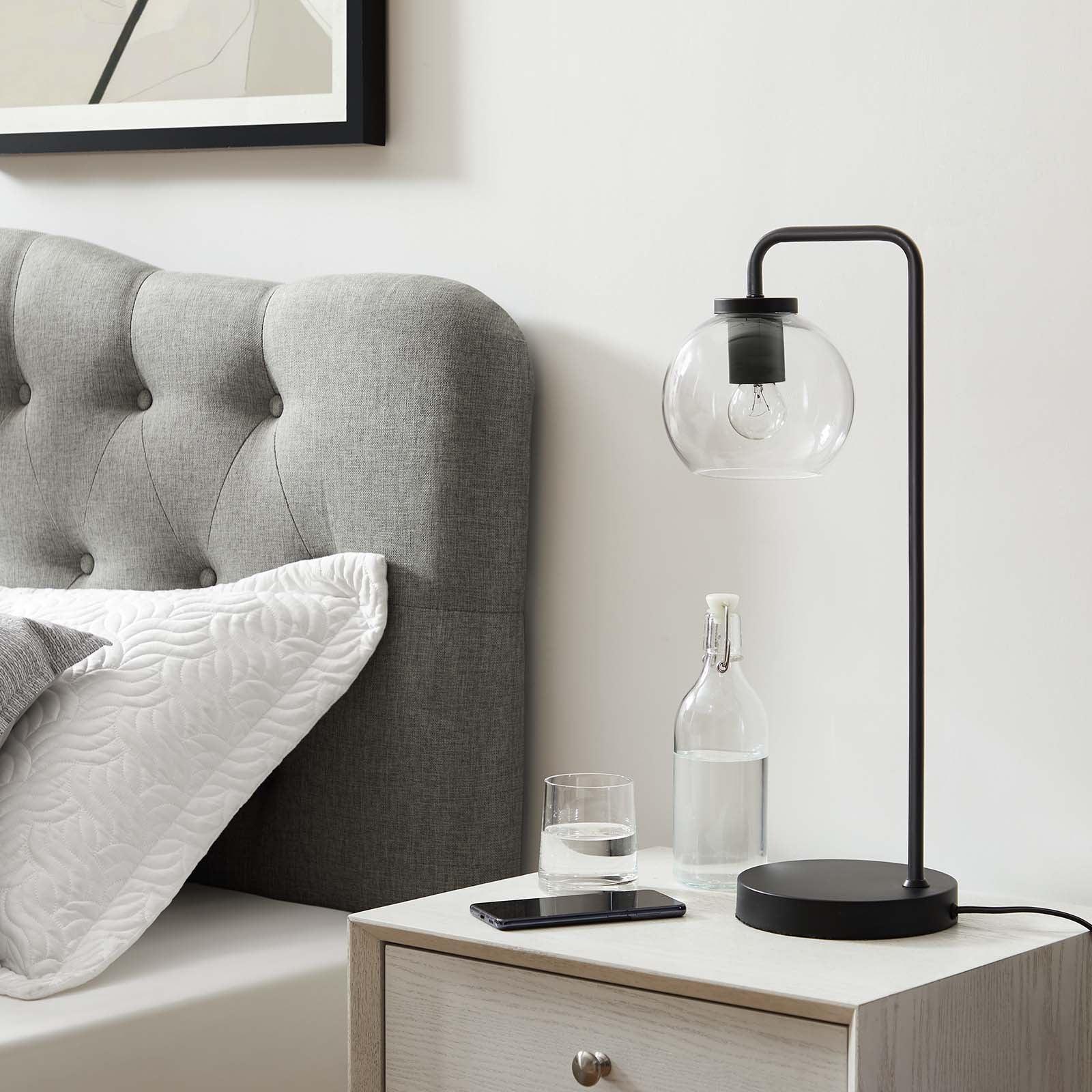 Modway Silo Glass Globe Glass and Metal Table Lamp FredCo