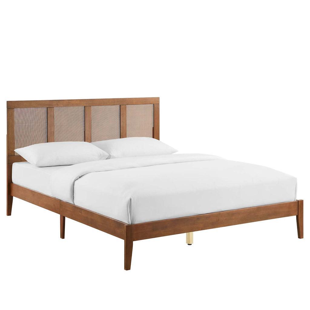 Modway Sirocco Rattan and Wood Platform Bed FredCo